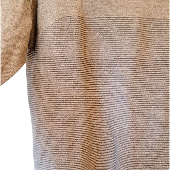 Renuar Light Brown Ribbed Crewneck Sweater Size M - Picture 5 of 8